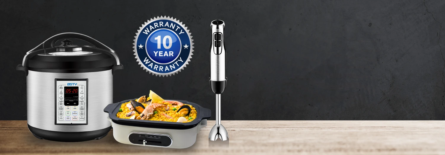 hand blender multicooker and pressure cooker by BSTY 10 year warranty